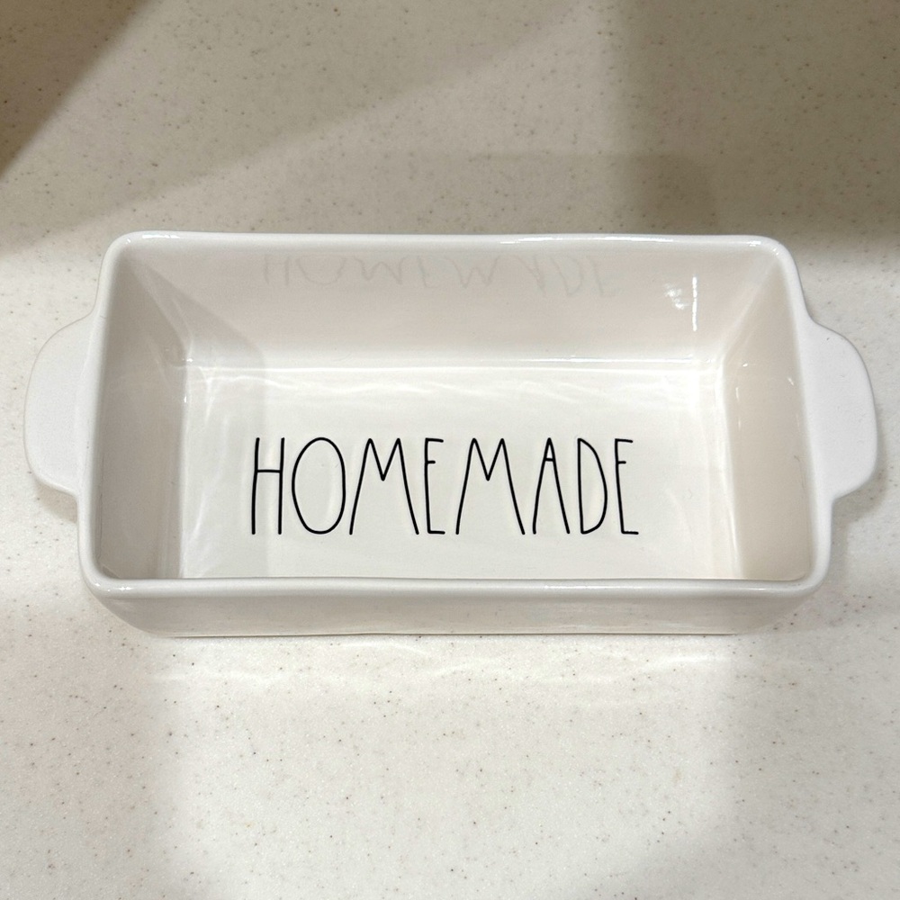 Rae Dunn White 'Homemade' Ceramic Loaf Pan